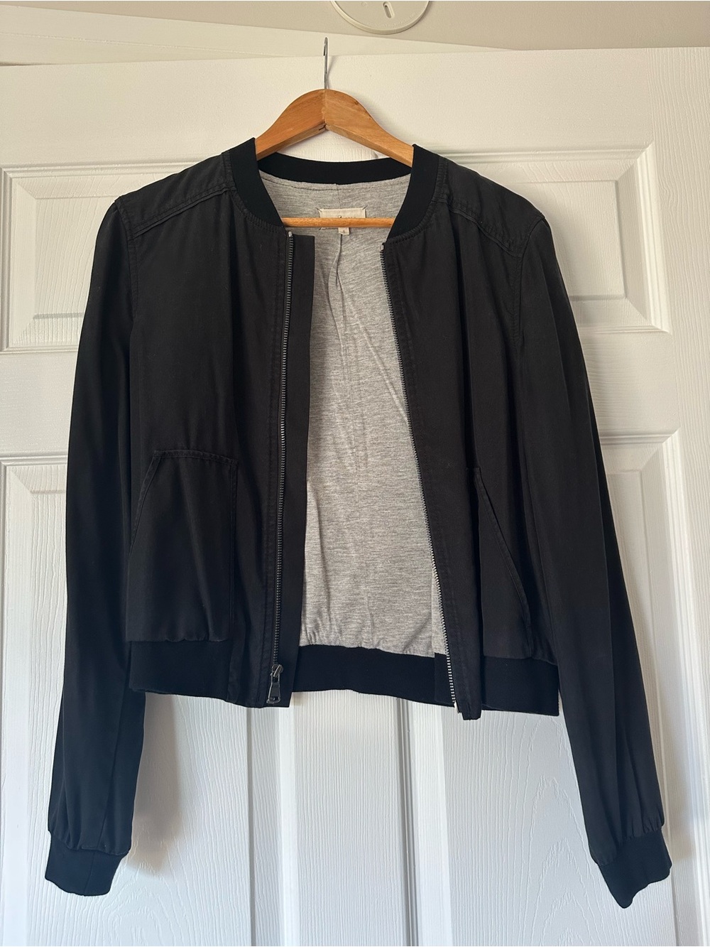 Women's Lou & Grey Black thin Bomber Jacket - Sleek Lightweight Coat